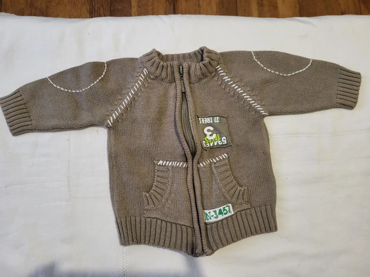 1 pull zippé poche latéral garçon 3 mois